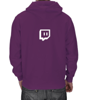 Twitch.tv Mor Kapüşonlu Sweatshirt Erkek Kapşonlu