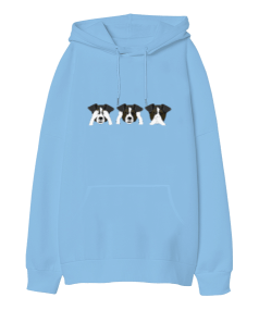 Üç Köpek Oversize Unisex Kapüşonlu Sweatshirt