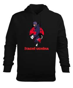 Uchiha İtachi Tasarım Siyah Erkek Kapüşonlu Hoodie Sweatshirt