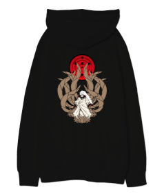 uchiha madara desenli Oversize Unisex Kapüşonlu Sweatshirt