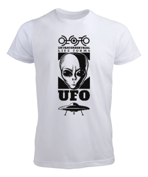 Ufo - Alien - Uzaylı Beyaz Erkek Tişört