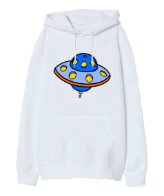 UFO Oversize Unisex Kapüşonlu Sweatshirt