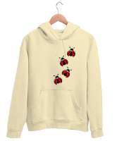 Uğur Böcekleri - Ladybug Krem Unisex Kapşonlu Sweatshirt - Thumbnail