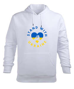 UKRAYNA SEYAHAT ARMA UKRAINE SLAVA UKRAINI UKRAINE YAŞASIN UKRAYNA Beyaz Erkek Kapüşonlu Hoodie Sweatshirt