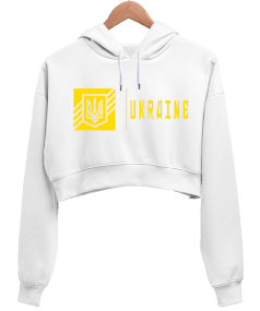 UKRAYNA SEYAHAT ARMA UKRAINE SLAVA UKRAINI UKRAINE YAŞASIN UKRAYNA Kadın Crop Hoodie Kapüşonlu Sweatshirt