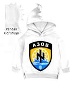 UKRAYNA SEYAHAT ARMA UKRAINE SLAVA UKRAINI UKRAINE YAŞASIN UKRAYNA LOVE UKRAINE Beyaz Çocuk Dinozor Kapşonlu Hoodie - Thumbnail