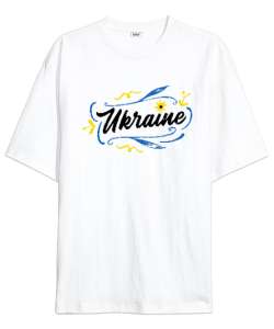 Ukrayna - Ukraine V2 Beyaz Oversize Unisex Tişört