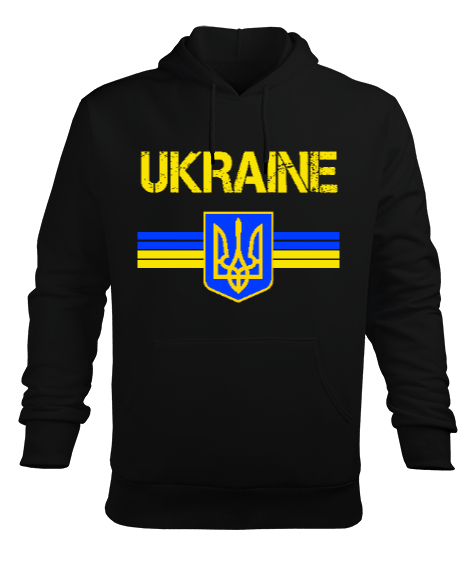 Ukrayna,Ukraine,Ukrayna Bayrağı,Ukraine flag. Siyah Erkek Kapüşonlu Hoodie Sweatshirt