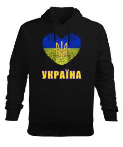 Ukrayna,Ukraine,Ukrayna Bayrağı,Ukraine flag. Siyah Erkek Kapüşonlu Hoodie Sweatshirt