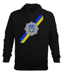 Ukrayna,Ukraine,Ukrayna Bayrağı,Ukraine flag. Siyah Erkek Kapüşonlu Hoodie Sweatshirt