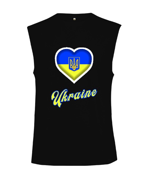 Ukrayna,Ukraine,Ukrayna Bayrağı,Ukraine flag. Siyah Kesik Kol Unisex Tişört