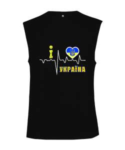 Ukrayna,Ukraine,Ukrayna Bayrağı,Ukraine flag. Siyah Kesik Kol Unisex Tişört