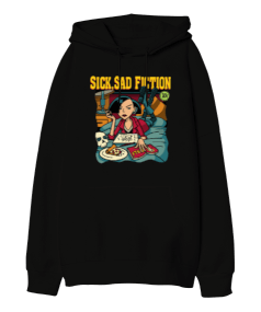 UNISEX Sick Sad Fiction Pulp Fiction Daria Parodi Tumblr Grunge Aesthetic Harajuku Oversize Oversize Unisex Kapüşonlu Sweatshirt