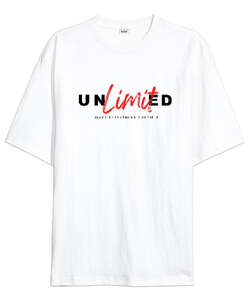 Unlimited Beyaz Oversize Unisex Tişört