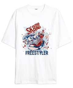 Urban Sk8ing FREESTYLER Tasarım Baskılı Oversize Unisex Tişört