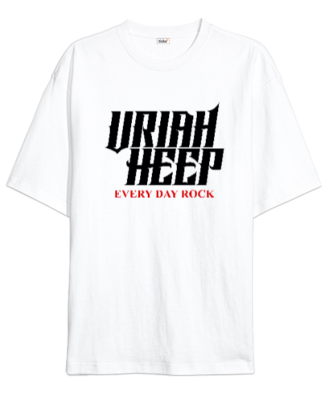 Tisho - Uriah Heep Rock Müzik Beyaz Oversize Unisex Tişört