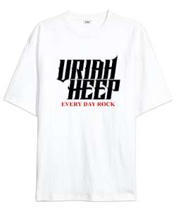 Uriah Heep Rock Müzik Beyaz Oversize Unisex Tişört