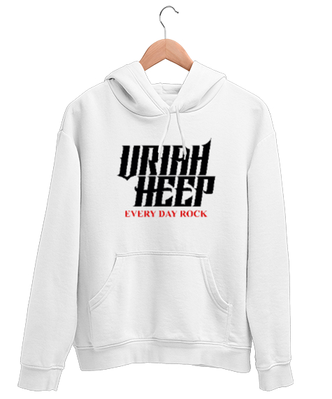 Tisho - Uriah Heep Rock Müzik Beyaz Unisex Kapşonlu Sweatshirt