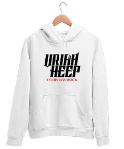 Uriah Heep Rock Müzik Beyaz Unisex Kapşonlu Sweatshirt