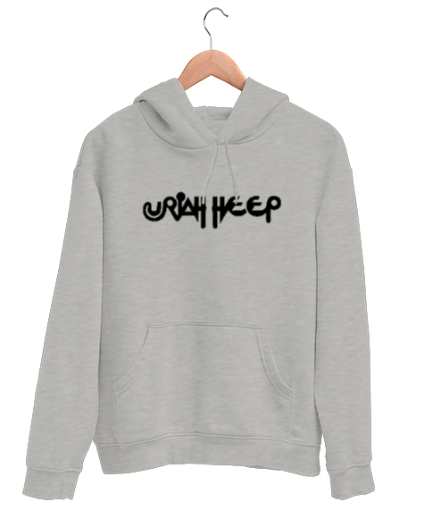 Tisho - Uriah Heep Rock Müzik Gri Unisex Kapşonlu Sweatshirt