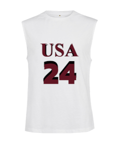 Usa 24 Kesik Kol Unisex Tişört