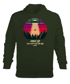 USA Area 51 Tasarım Baskılı Erkek Kapüşonlu Hoodie Sweatshirt