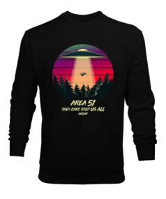 USA Area 51 Tasarım Baskılı Erkek Sweatshirt