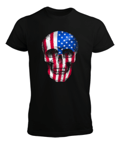 USA Skull Flag Erkek Tişört