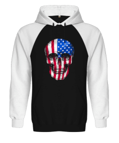 USA Skull Flag Orjinal Reglan Hoodie Unisex Sweatshirt