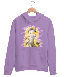 ütopik. Lila Unisex Kapşonlu Sweatshirt