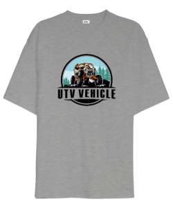 UTV Vehicle - Arazi Aracı Gri Oversize Unisex Tişört