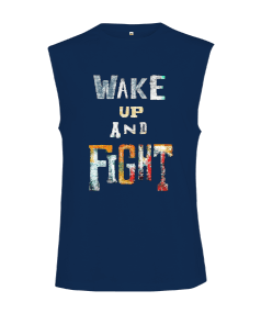 Uyan ve Savaş Text Baskılı Body Hard Bodybuilding Tasarım Kesik Kol Unisex Tişört