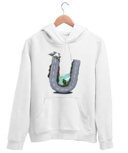  Uyanışın Kucakladığı Dünya Beyaz Unisex Kapşonlu Sweatshirt