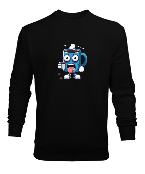 Tisho - uykusuz kahve kupası Siyah Erkek Sweatshirt