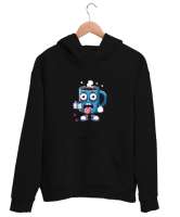 uykusuz kahve kupası Siyah Unisex Kapşonlu Sweatshirt - Thumbnail