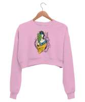 Uzakdoğu Kültürü - Geyşa Pembe Kadın Crop Sweatshirt - Thumbnail