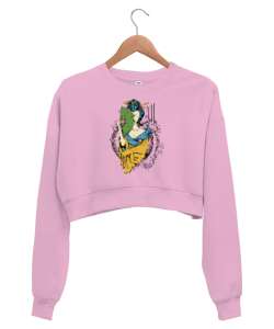 Uzakdoğu Kültürü - Geyşa Pembe Kadın Crop Sweatshirt