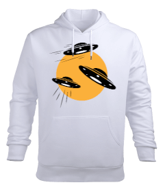 Uzay aracı ufo Erkek Kapüşonlu Hoodie Sweatshirt