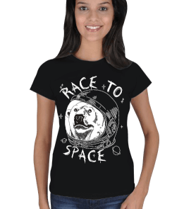 Uzay, Hayvan HD Kadın Tişört