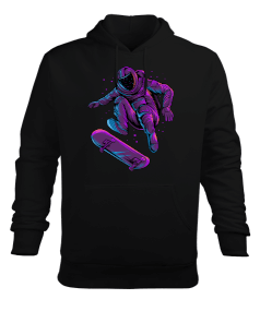 Uzayda Kaykay Erkek Kapüşonlu Hoodie Sweatshirt