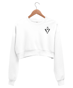 UZAYLI BASKILI CROP Kadın Crop Sweatshirt