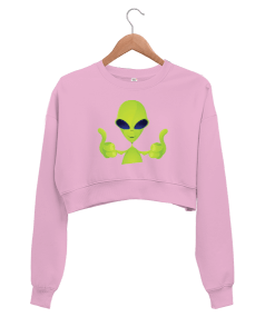 Uzaylı Kadın Crop Sweatshirt