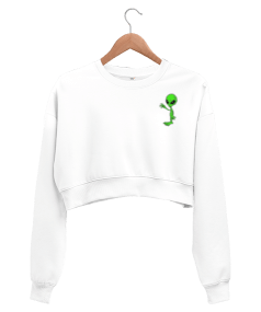 Uzaylı Kadın Crop Sweatshirt