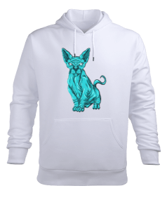 Uzaylı mavi köpek Erkek Kapüşonlu Hoodie Sweatshirt