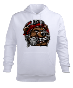 Vahşi ayı dambıl Erkek Kapüşonlu Hoodie Sweatshirt