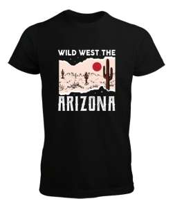 Vahşi Batı Arizona - Wild West Siyah Erkek Tişört