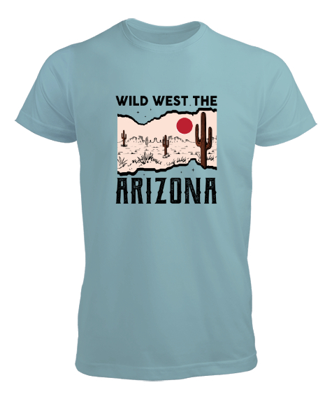 Tisho - Vahşi Batı Arizona - Wild West Su Yeşili Erkek Tişört