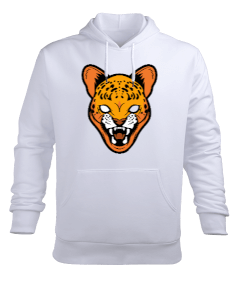 Vahşi benekli kedi puma Erkek Kapüşonlu Hoodie Sweatshirt