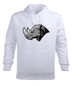 Vahşi boynuzlu gergedan Erkek Kapüşonlu Hoodie Sweatshirt