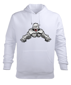 Vahşi çığlık atan sinirli goril Erkek Kapüşonlu Hoodie Sweatshirt